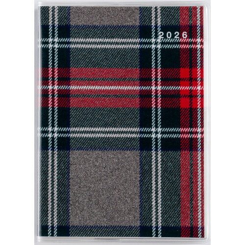 【2026年1月始まり】　高橋書店　プチクレール4　B7　マンスリーブロック　374　チェック　日曜始まり