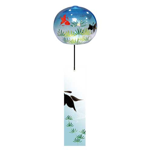 木之本漆器店　ぎやまん風鈴　金魚　R59│扇子・風鈴・夏物雑貨　風鈴のサムネイル