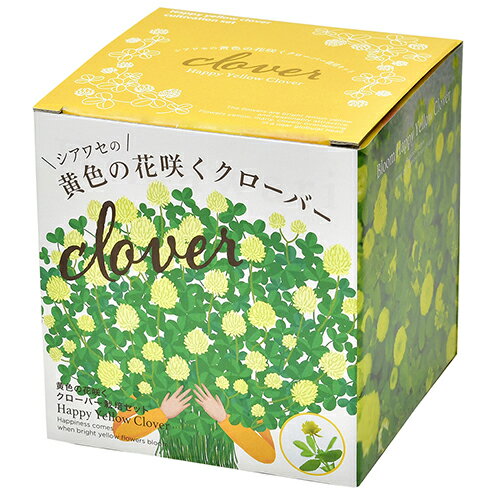 聖新陶芸　シアワセの黄色の花咲くクローバー栽培セット　GD923│園芸用品　ミニ盆栽・栽培セットのサムネイル