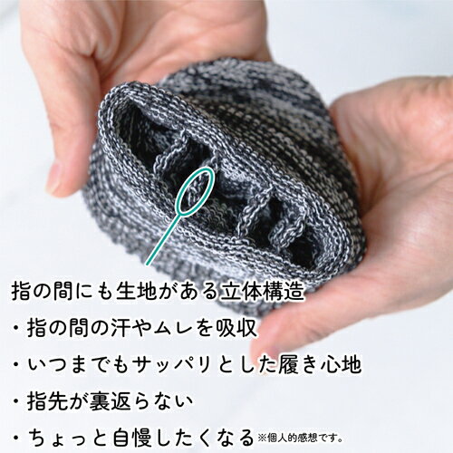 SUGATA　LABO　呼吸する和紙靴下　シークレット5本指　ミドル丈　オフホワイト　Mサイズ