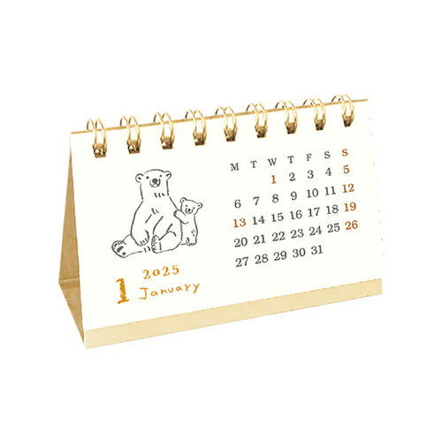 【2025年版・卓上】リュリュ　名刺サイズカレンダー　アニマルパレード　CT−2510│カレンダー　卓上カレンダーのサムネイル