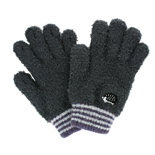ユビデル ハリネズミ刺繍手袋 4121YB236 チャコール