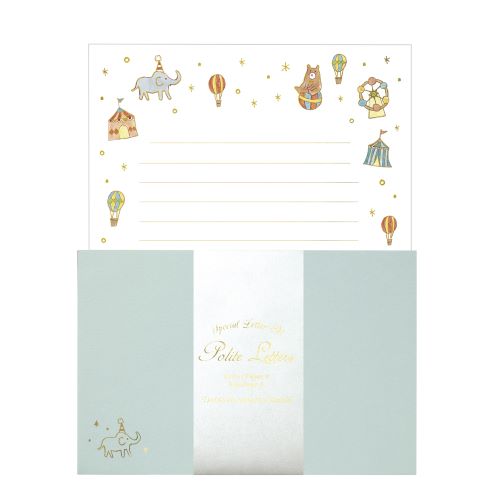 包む　レターセット　箔押し　リトルサーカス　TL0D5