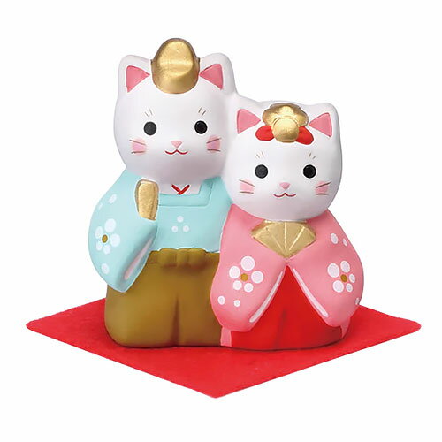 薬師窯　錦彩睦ねこ雛　2650