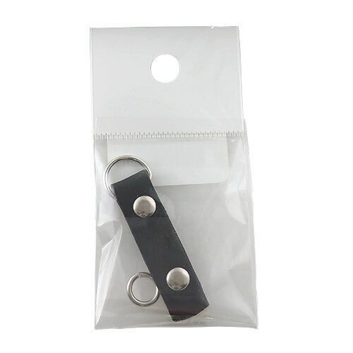 中西　革カシメファスナー引手　マルカン付　黒