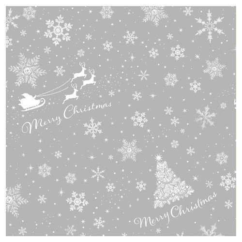 【クリスマス】 包む 包装紙 スノーギフト CH048 シルバー 2枚入