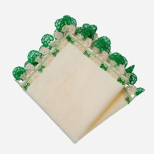 近沢レース店　シーズンタオルハンカチ　ブロッカリ　アイボリー...