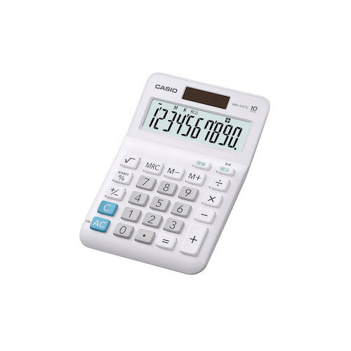 カシオ（CASIO）　スタンダード電卓　ミニジャストタイプ　MW‐10VTC‐N　ホワイト