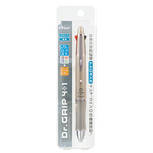 パイロット（PILOT）　ドクターグリップ4＋1　細字0.7mm＋シャープ0.5mm　PBKHDF1SFN-CG　シャンパンゴ..