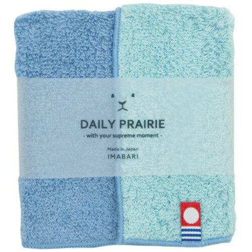 デイリー　プレーリー（DAILY　PRAIRIE）　今治タオルハンカチ　リバーシブルカラー　COREH−605　ミント／ブルー