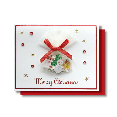【クリスマス】　リーフワークカンパニー　クリスマスミニカード　プレゼント　ホワイト