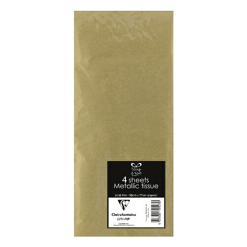 クレールフォンテーヌ(Clairefontaine) メタリック薄葉紙 cf6666−G ゴールド 4枚入