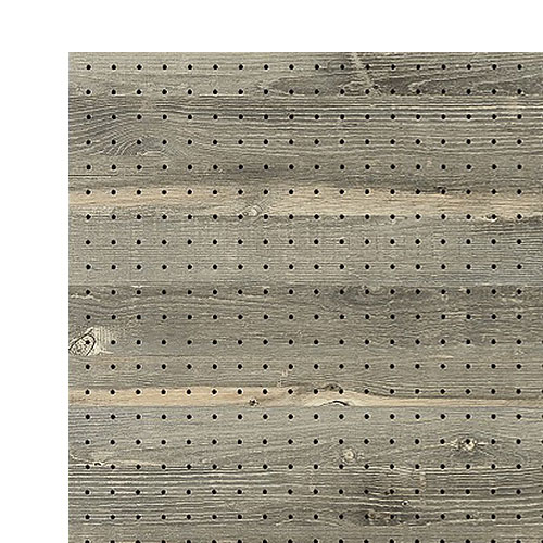 Wood, Workshop - 光　木目調パンチングボード　ヴィンテージグレー　600×300mm