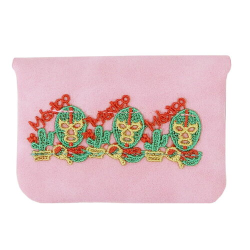 近沢レース店　ミニポーチ　覆面レスラー（ピンク）のサムネイル