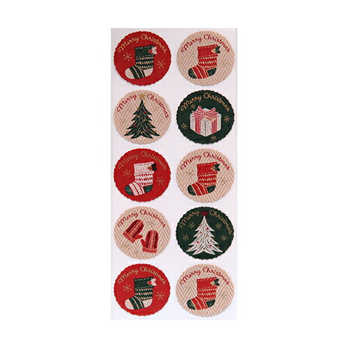 【クリスマス】　インディゴ　XS596　シール　ソックス　レッド／グリーン