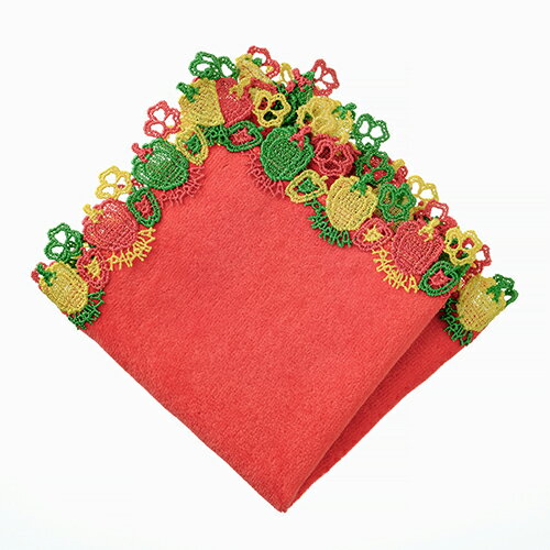 近沢レース店　シーズンタオルハンカチ　パプリカ　レッドのサムネイル