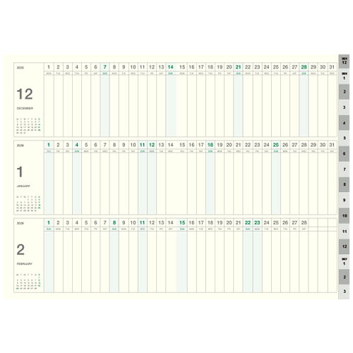 【2025年12月始まり】　ハンズプラス（hands+）　ソフト　A5　タイムスケールマンスリーブロック　グレージュ　月曜始まり 3