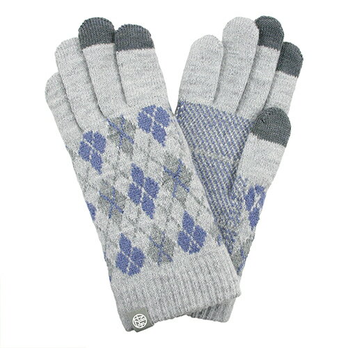 瀬戸内ニット 男女兼用 ニット スマートフォン対応 アーガイル 3956 グレー