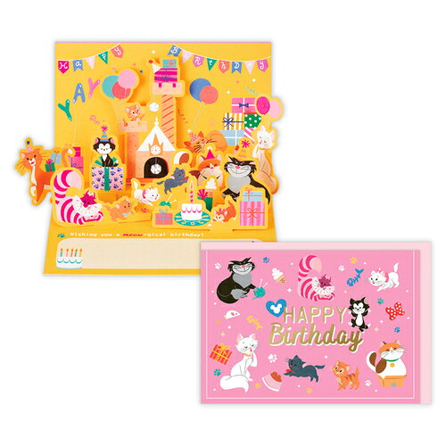 樂天商城 - ホールマーク（Hallmark）　立体カード　誕生お祝い　ディズニー　キャッツ　おしゃれキャット　チェシャ猫