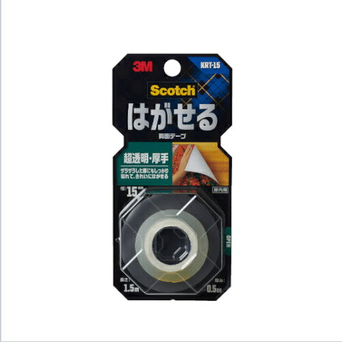 スリーエム（3M）　超透明剥せる両面テープ　厚手15mm×1.5m