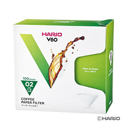 ハリオ（HARIO）　V60用ペーパーフィルターW　02　VCF-02-100WK　100枚箱入り