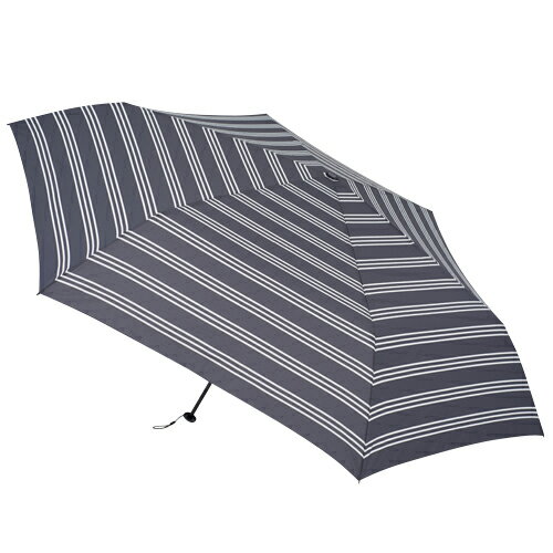 hands＋　超軽量簡単開閉折りたたみ傘　60cm　ネイビーボーダー│傘・レインウェア・雨具　折りたたみ傘