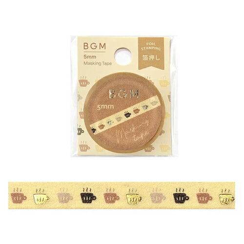 ビージーエム（BGM）　箔押しマスキングテープ　BM-LSG180　お茶タイム