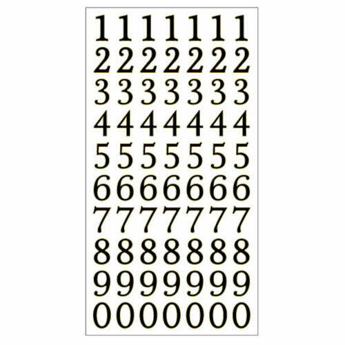 クローズピン　ふち箔クリア文字シール　数字・黒箔　US16148