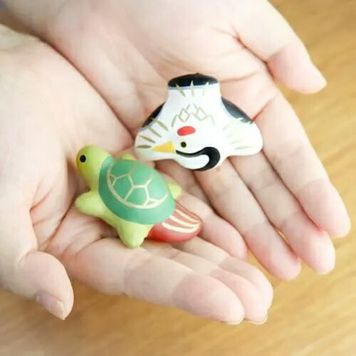 一千乃 ミニ張り子マグネットセット 鶴&亀 [2]