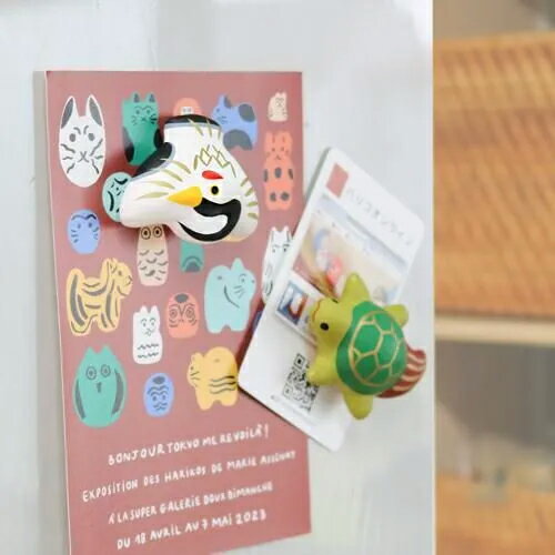 一千乃 ミニ張り子マグネットセット 鶴&亀 [3]