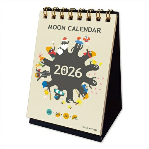 【2026年版・卓上】　フラッグス（FLAGS）　卓上ムーンカレンダー　SS　はにわ日和
