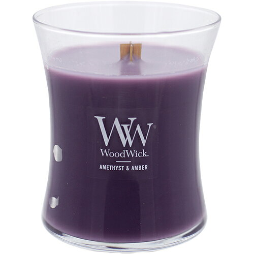カメヤマ　WoodWick　ジャーキャンドル　M　アメジスト＆アンバー