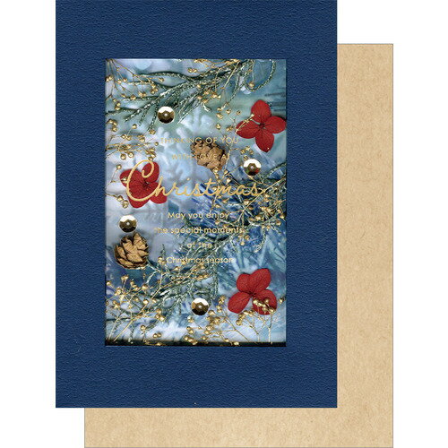 【クリスマス】 アートプリントジャパン ハーバリウムカード ブルー