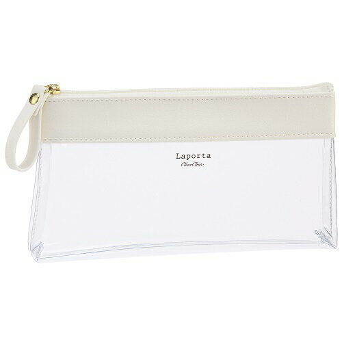 セキセイ　ラポルタ　クリアケース　クリアクリア　ペンケース　LA-6336　ホワイト