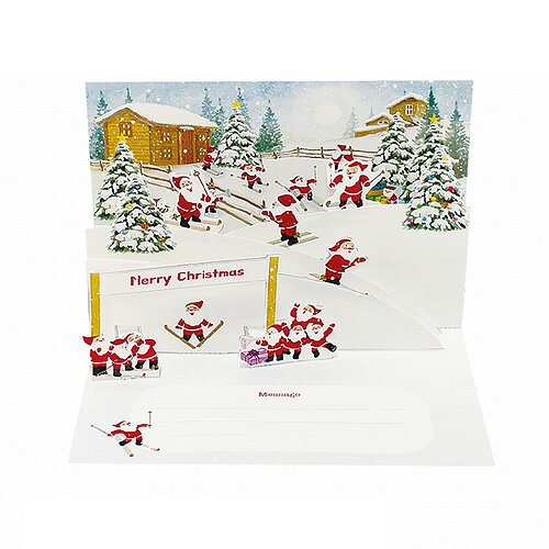 【クリスマス】アートプリントジャパン　ミニサンタポップアップカード　XC‐125029