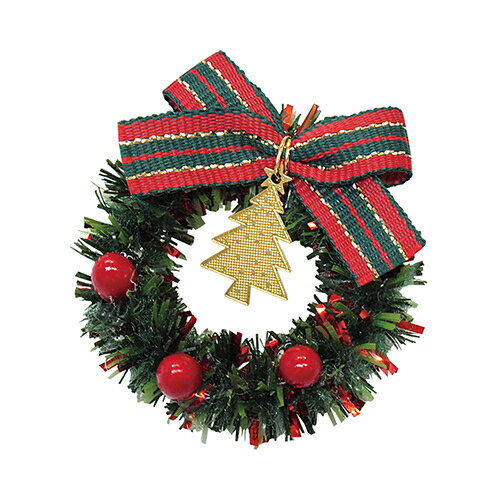 【クリスマス】　インディゴ　XR818　オーナメントブローチ　ミニリース　レッド