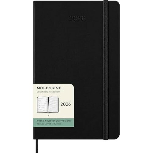 【2026年1月始まり】 モレスキン（MOLESKINE） 12ヶ月クラシックダイアリー ハードカバー ラージサイズ ウィークリーレフト ブラック 月曜始まり