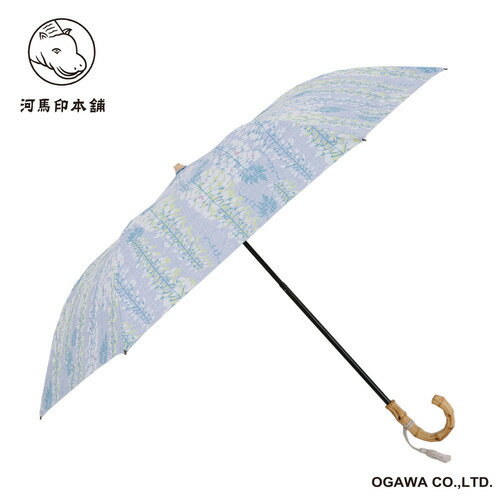 河馬印本舗　晴雨兼用2段折畳傘　藤（薄紅藤／うすべにふじ）│傘・レインウェア・雨具　日傘・晴雨兼用傘