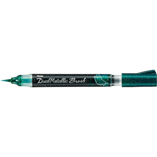 ぺんてる（Pentel）　デュアルメタリックブラッシュ　XGFH−DD　グリーン＋メタリックブルー