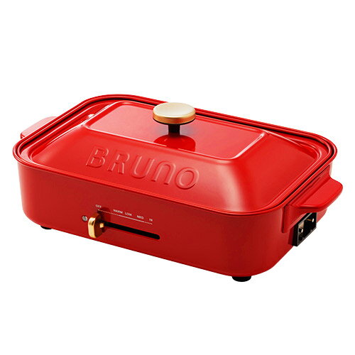 ブルーノ BRUNO コンパクトホットプレート レッド│フライパン・中華鍋 たこ焼き器・鉄板焼き