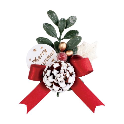 【クリスマス】 包む Xmasプレート付オーナメント H-CO014 レッド