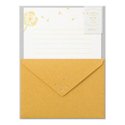ミドリ（MIDORI）　レターセット　箔押封筒　86509006　綿毛柄