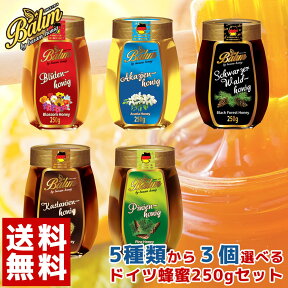 [ 送料無料 ] はちみつ バリムハニー 選べるドイツ産 はちみつ 250g×3個セット Balim バリム ドイツ ハニー ハチミツ 蜂蜜 ハニーデュー 甘露蜜 低GI 美味しい 人気 活性力 [HLS_DU][RCP]