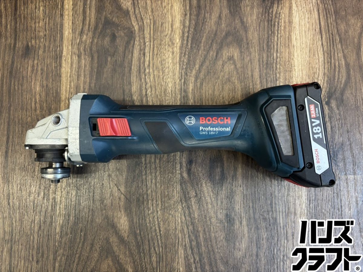♭【中古品】BOSCH ボッシュ GWS18V-7 18Vコードレスディスクグラインダー 2.0Ahバッテリー1個付き PSEマーク 【熊本けやき通り店】