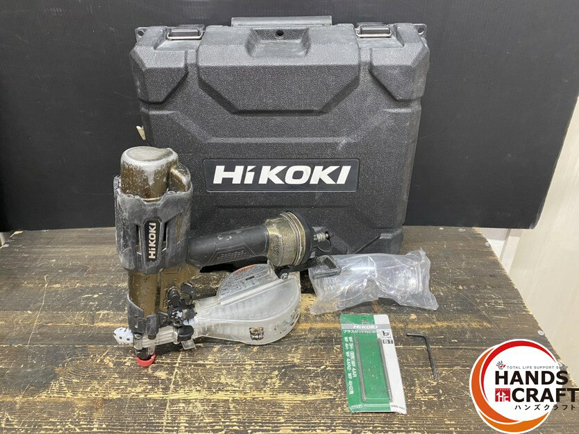 ●【中古品】HiKOKI ハイコーキ WF4HS 高圧ねじ打ち機 25-41mm 1.76-2.26MPa 本体・保護メガネ・ケース付