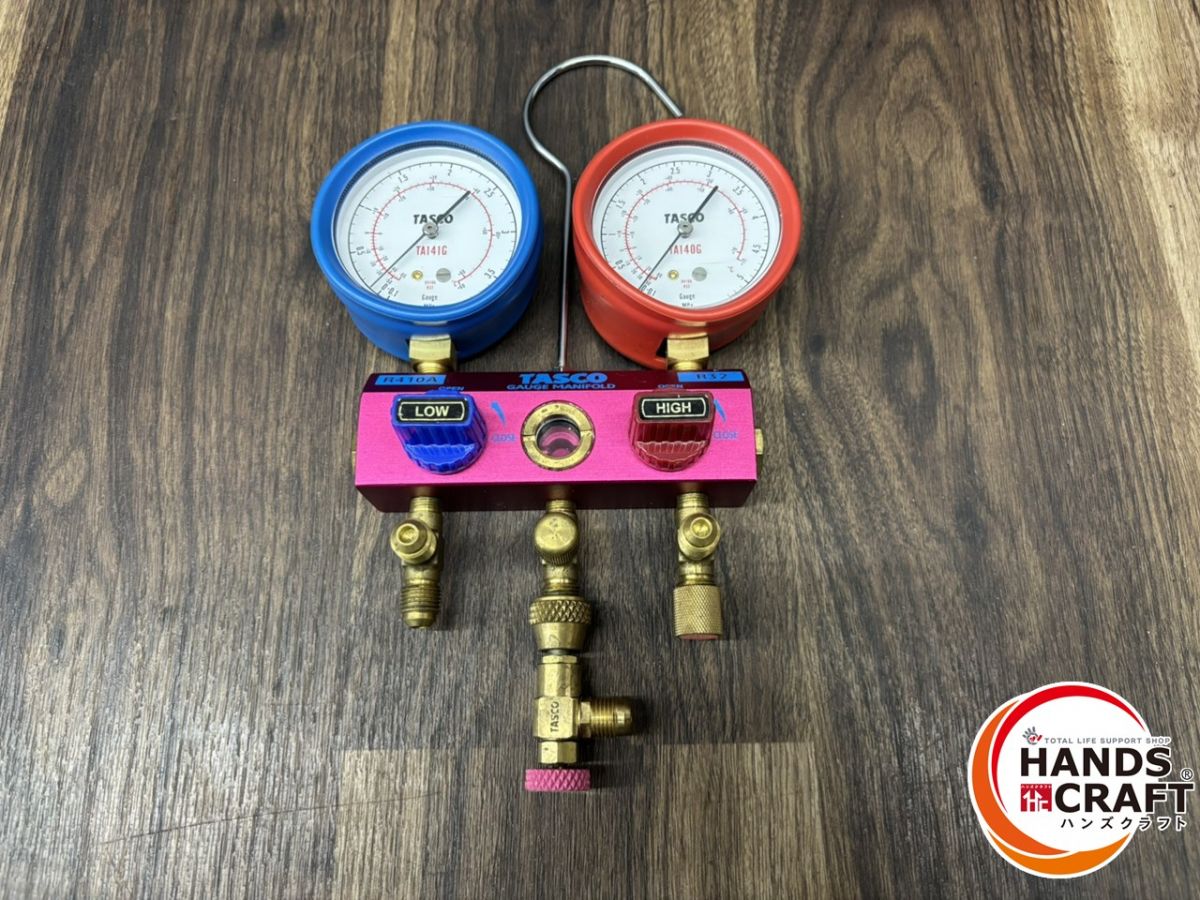 ♭【ジャンク品】タスコ TA140G/TA141G ゲージマニホールド 動作未確認【中古】