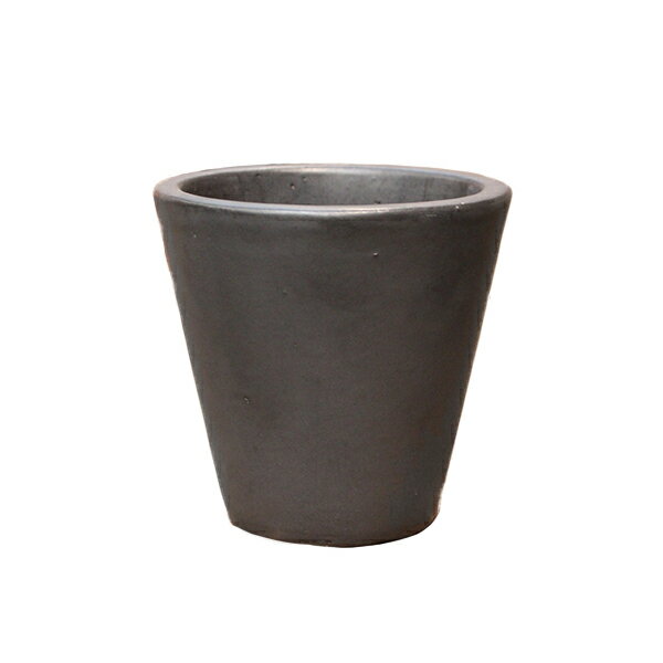 植木鉢 化粧鉢 グレーズド ラウンドポット ブラック 15×15 （7046340） 送料別 通常配送