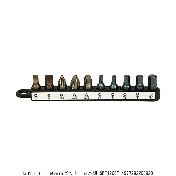 SK11 ビットセット 19MM 8本組 SBT1908T (8218706) 送料区分A 代引不可 返品不可