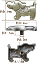 金属製ツマミ 犬 約56mm×約36mm 1885-56ZN50 家具 取っ手 （棚番:3059952-532）送料別 通常配送 2
