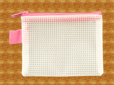 ファスナーケース ケース ポーチ / メッシュケース 名刺サイズ ピンク 約 12cm×9cm 名刺入れ 取寄せ商品 1666401 送料別 通常配送